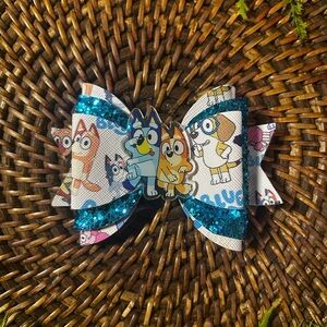 Handmade Bluey and Bingo Hair Bow